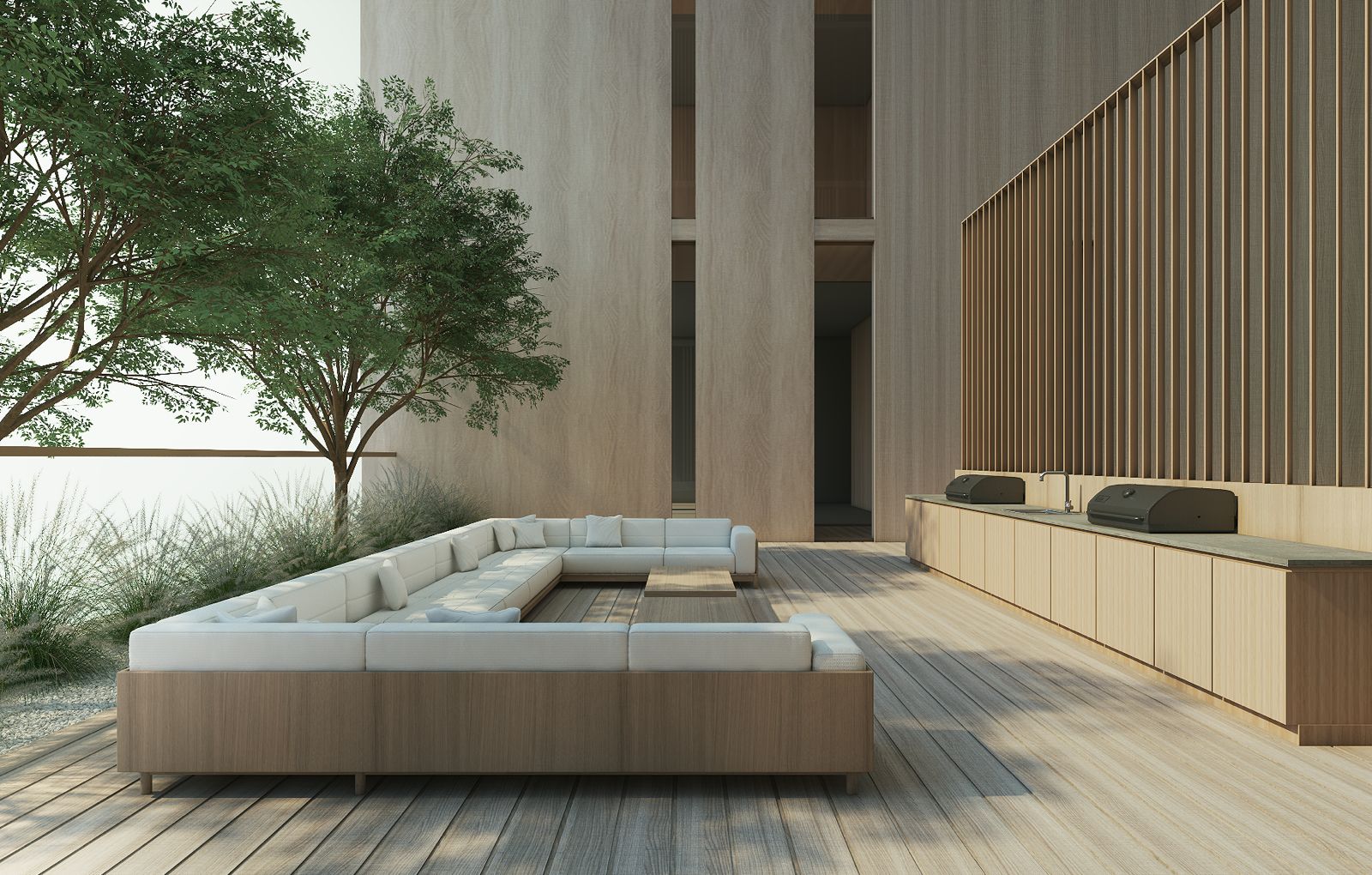 JAD 288 outdoor BBQ terrace for resident entertaining and alfresco dining