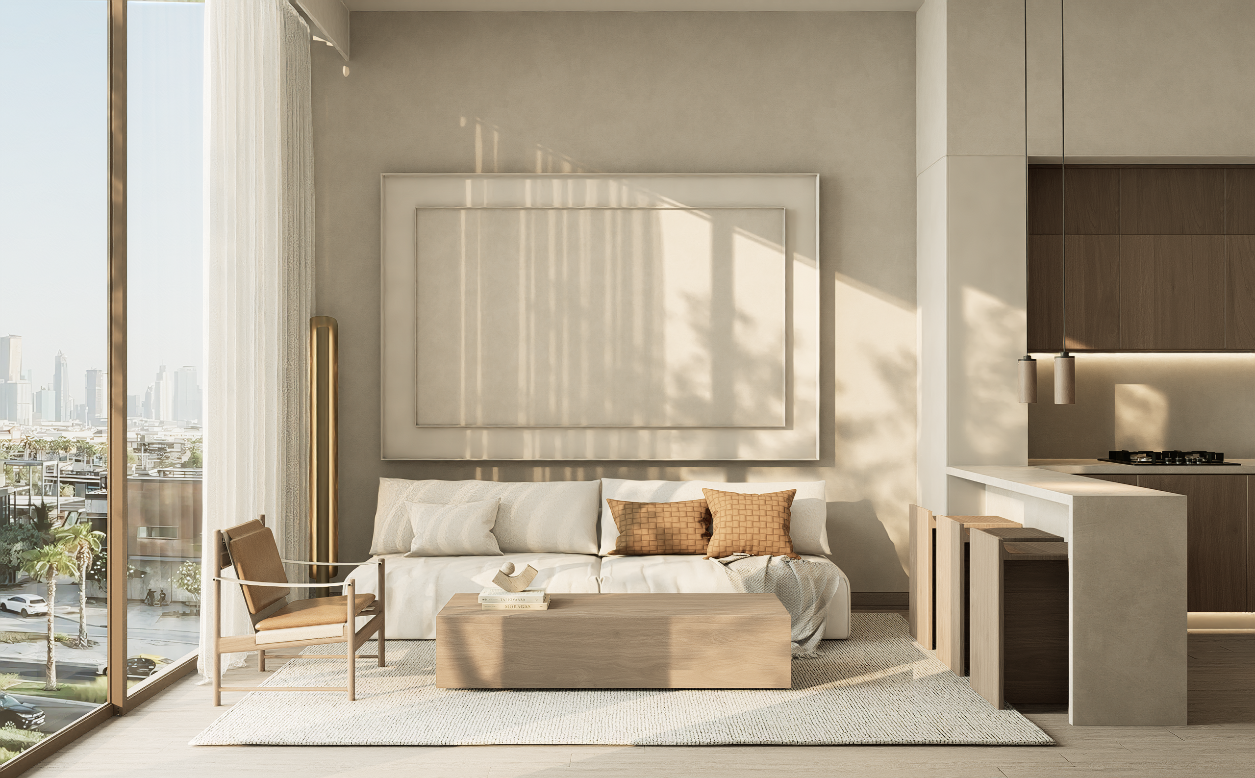 JAD 288 one bedroom living room render