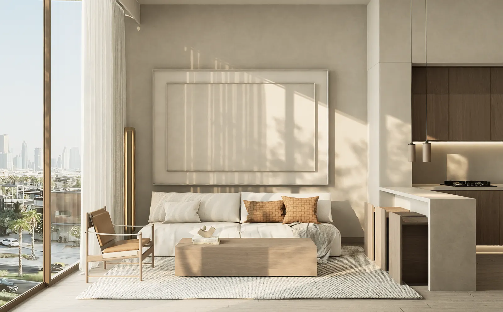JAD 288 one bedroom living room render